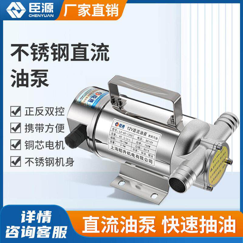 臣源不锈钢抽油泵柴油泵电动油泵12V24V220V直流加油泵节能款
