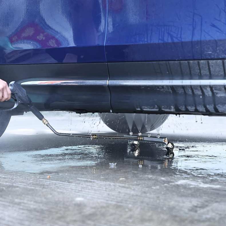 高压清洗机底盘清洁器 45 度斜角棒4000PSI 洗车水扫帚喷嘴可拆卸