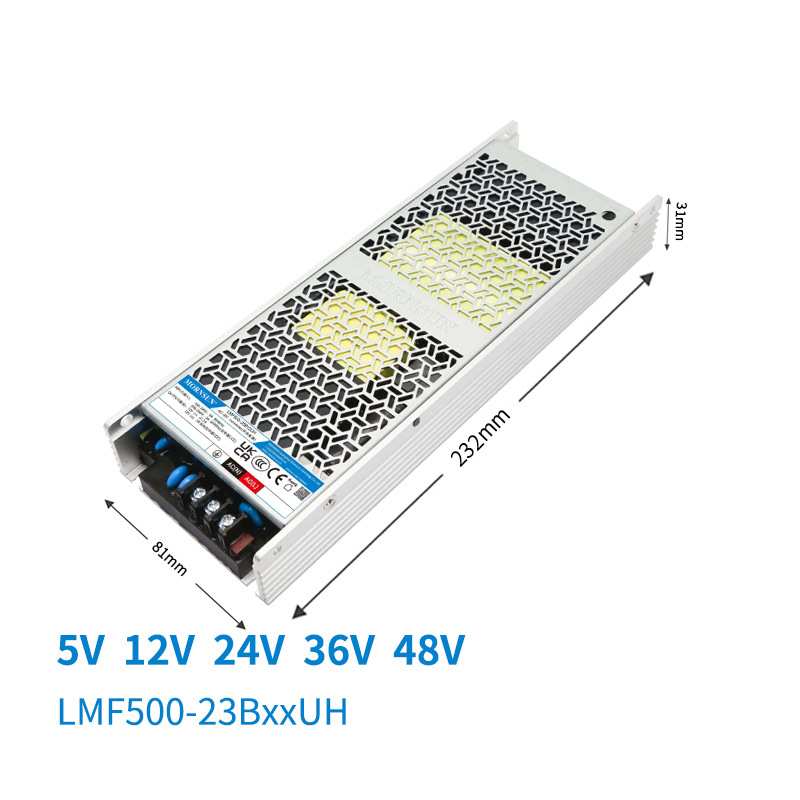 金升阳500W半灌胶LMF500-23B12UH/12v24v5v48v无风扇开关电源PFC