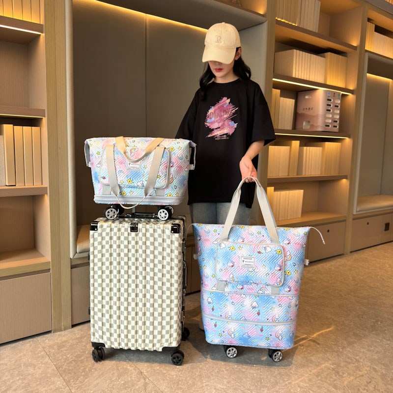 旅行包超大容量便携可套拉杆行李袋轮子可脱卸扩展登机Y待产收纳