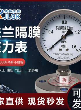 法兰隔膜压力表YTP100BF/MFDN25DN40DN50不锈钢耐震膜片压力表