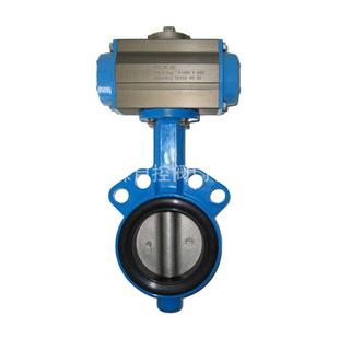 气动对夹软密封蝶阀D671X 16气动球磨铸铁对夹蝶阀