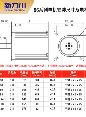 一拖二驱动器86步进电机套装LCDA86G-2A两相闭环步进电机AC24-80V