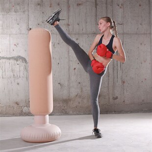 新款植绒护手充气拳击柱成人打击柱健身儿童加厚不倒翁泄愤创意款