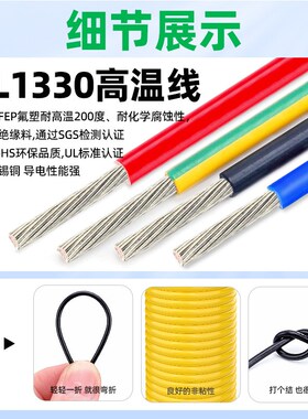 宏观盛600V铁氟龙高温线16平方 8平方 6平方 4平方UL1330镀锡电线