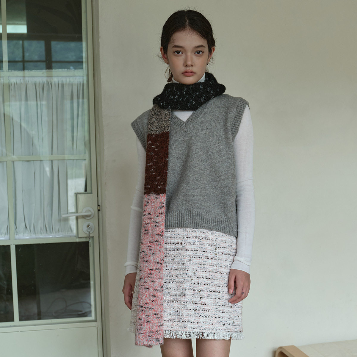 HTM秀款日系秋冬加厚针织围巾