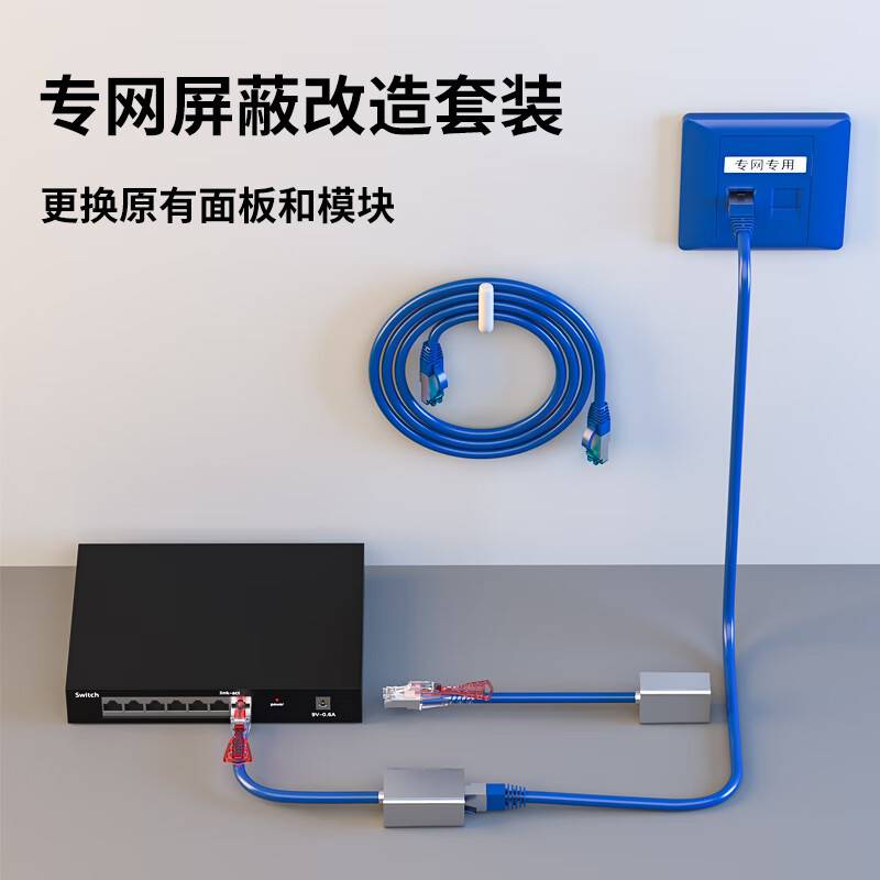 内外网转换屏蔽水晶头HP-517(蓝A)100个