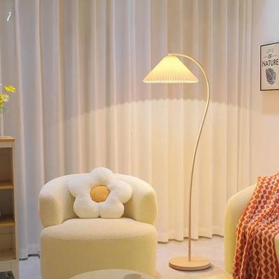 法日式vintag式e落地灯复古奶油客厅卧室立床头台灯式百褶651氛围