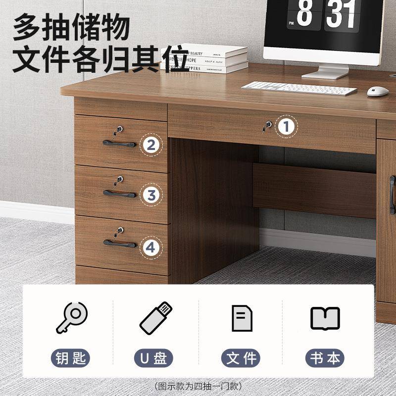 公桌老约板桌家用电脑A591DA3公桌台式简现代办室员工办职员桌椅