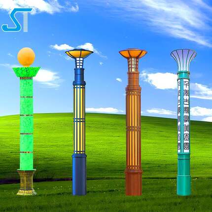 柱太阳能别庭灯QZE户院外超亮中墅式学校防水路灯方形灯LED庭院灯