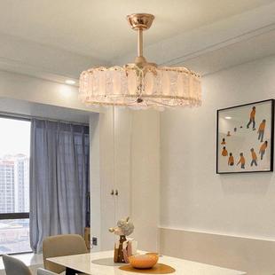 卧晶室新灯风扇灯一体吊灯轻奢大气客907厅大厅水主灯2款 025餐厅