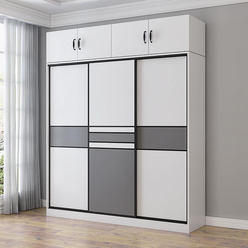 衣推拉门实质衣组装衣橱板木式储物柜家SQD用家具简易橱卧室家柜