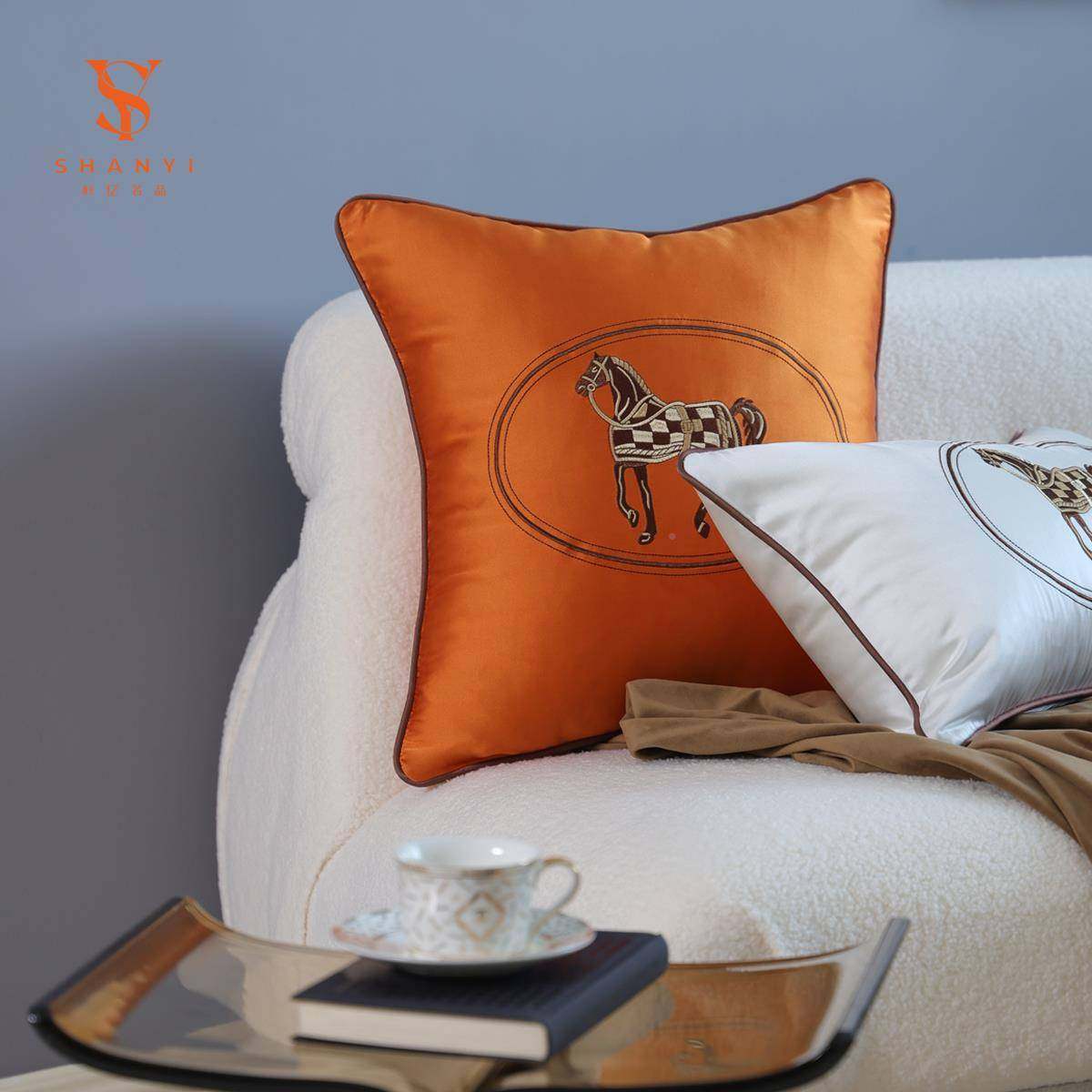 抱枕沙发橙色马抱厅枕套不含芯载轻奢靠垫TTmmfufq车靠枕现代简约,居家布艺,抱枕被,淘宝优惠券,粉丝福利购,淘宝优惠卷