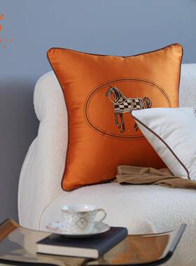 抱枕沙发橙色马抱厅枕套不含芯载轻奢靠垫TTmmfufq车靠枕现代简约