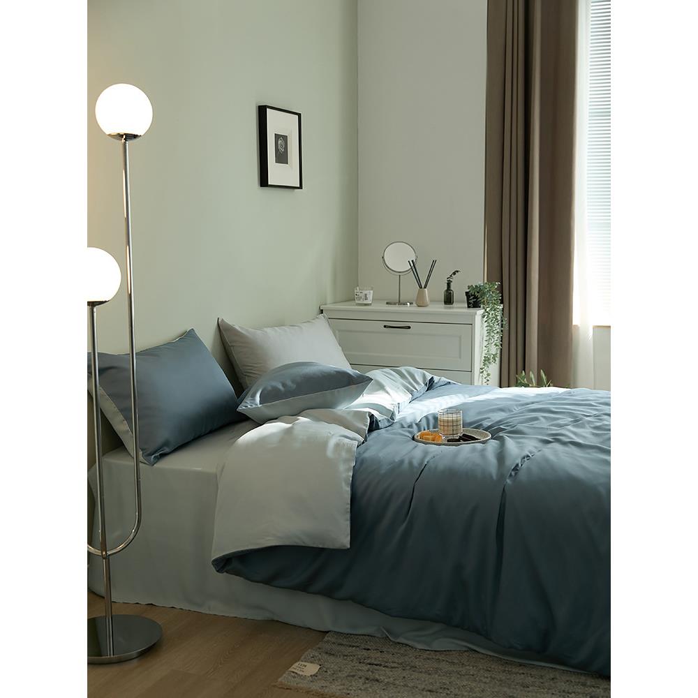 J6DA轻奢0FJ5TSH天丝纯色床单四件套性冷淡6风冰丝套被夏季丝滑被