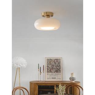 复古简约房间吸顶法式 风374中古灯玻璃灯灯阳台玄关奶油书房衣帽