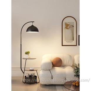 中发古风客灯厅沙角落地置充779电物收纳一体茶几灯奶油风卧室氛