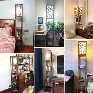 台灯 灯置物架落地立534式 中式 落地灯客木房茶室书房调光灯立质式