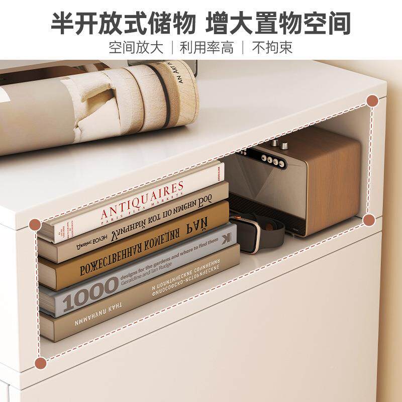 子CTG0138床柜简约现轮代小型带滚可移动卧室床边窄缝储头物柜床