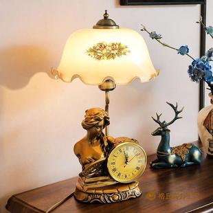 饰民国书房欧式 间房装 老古风风人床头柜 台灯复古544怀旧美式 美式