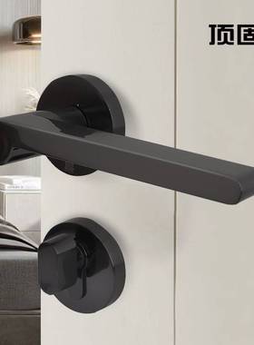 顶固（TOPSTRONG）室内门锁门把手卧室锁房门锁分体锁黑色轻奢静