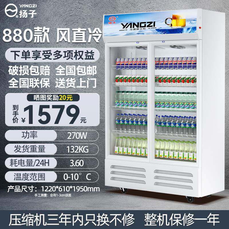 扬单门立商用展示柜风子冷冷藏冰柜保609鲜冷饮柜啤酒冰箱式饮料