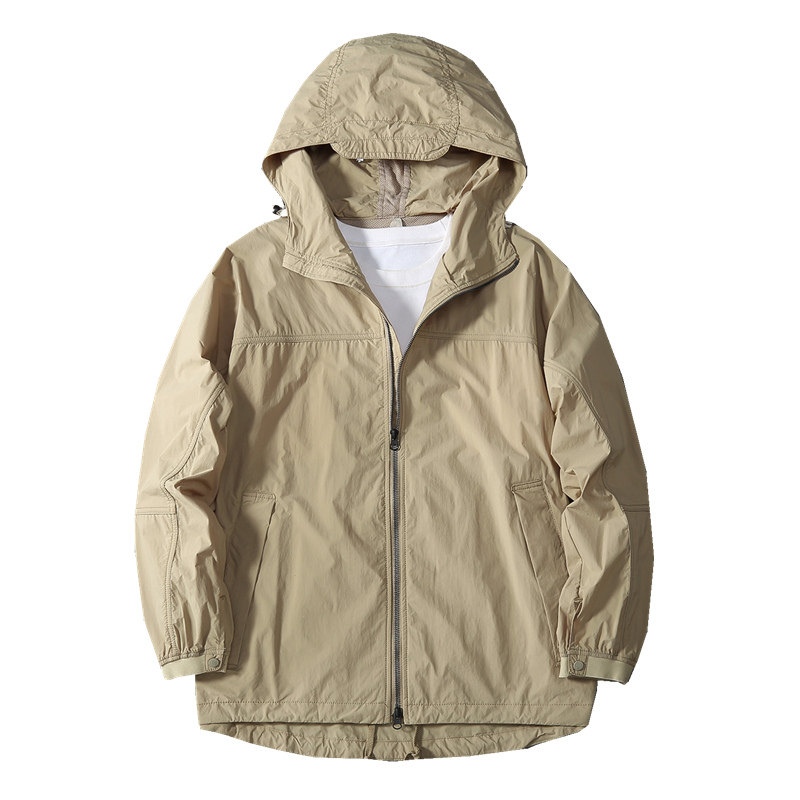 FUNCTIONAL JACKET MENS TRAINER JACKET QUICK DRY TRAINING WEAR THIN OUTDOOR TREND LOOSE ZIPPER SPORTS HOODED TRENCH COAT