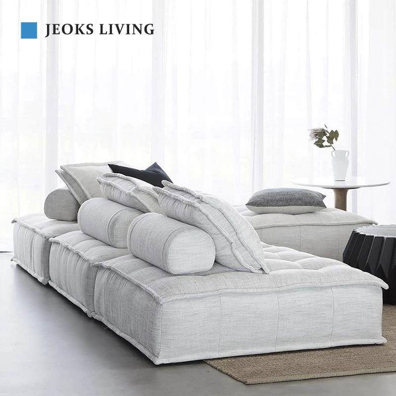 乔克斯现代简约小户型布艺沙发客厅三人组合idee日式矮方块无扶手