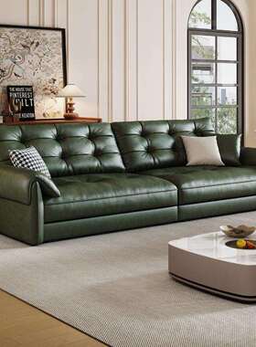 源头工厂价TXP2意式极简复古沙发客中古风美式轻奢墨绿色厂家直销