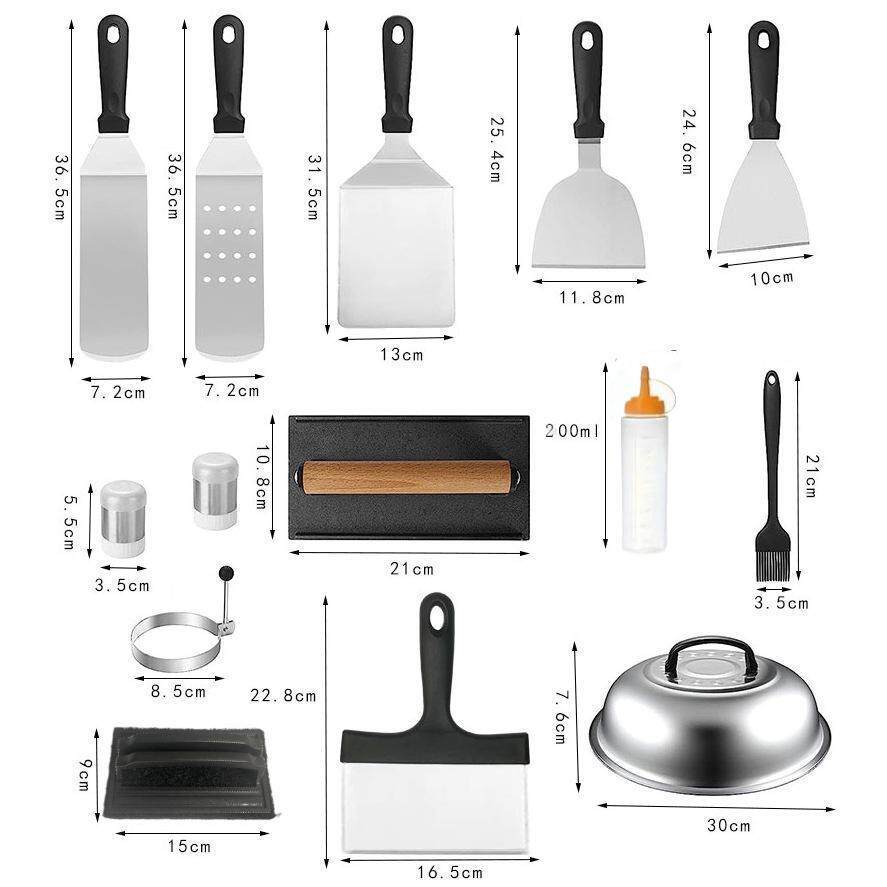 不IVL锈烧烤装户外工露营BB套Q烧烤具跨境烤具铁板烧料理组合用具