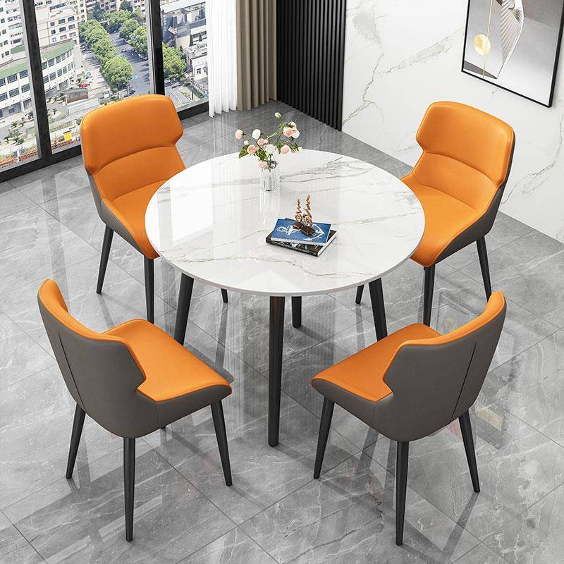 功能多岩板洽谈圆桌简约售楼9999处小待桌椅组合家用餐桌接正方形