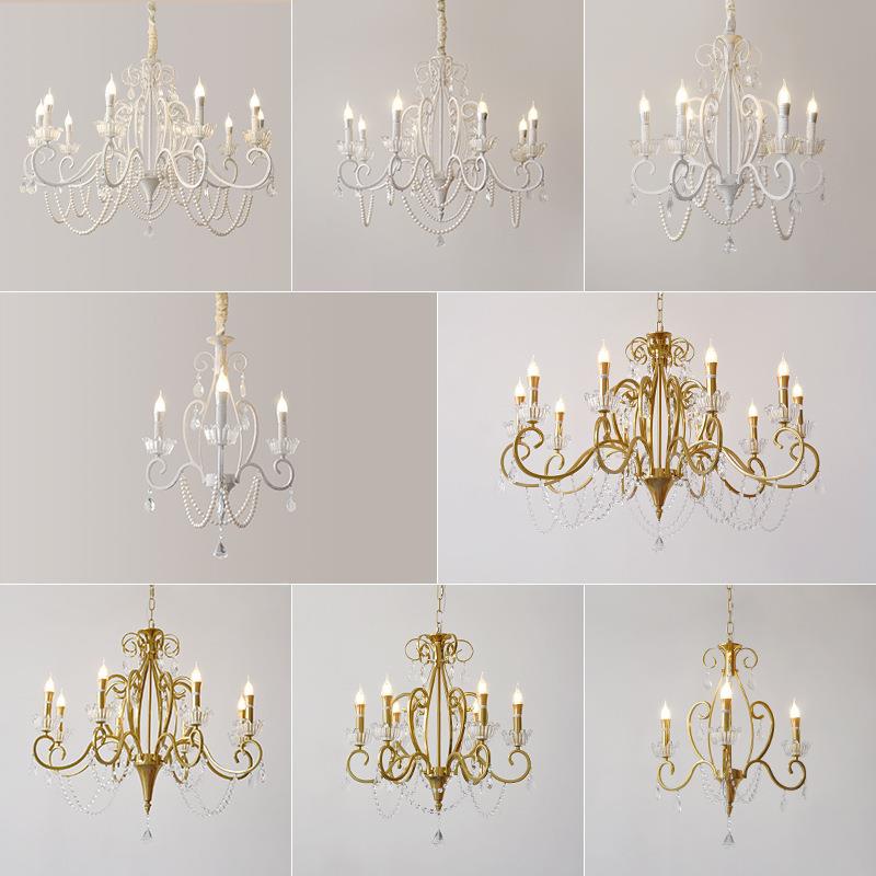 美式水晶田厅吊灯复古乡村园风卧餐厅主室公主房别墅客法526式餐