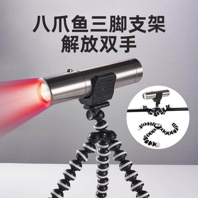 红手电筒亚马JY-05-5H逊跨境红电外光线灯理面部手持光5灯珠led带