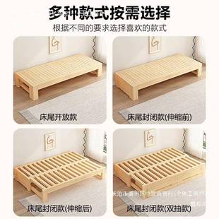 折叠单沙发床两用实木家用客厅小易户型榻榻米人简拉抽拉推0095伸