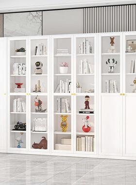 艺铁玻璃书柜窄柜架家用展示柜儿门童落地书储物柜客厅PFT收纳置