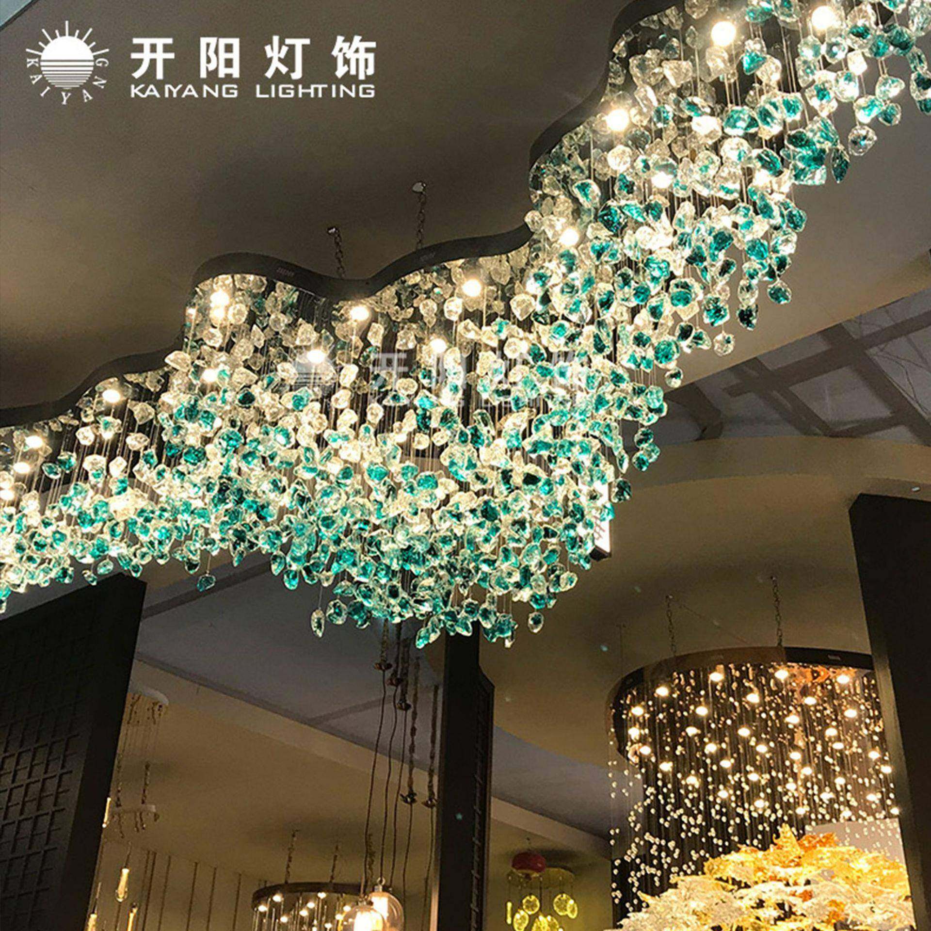 酒鸟店大厅沙盘楼梯鱼枫叶树叶石头璃玻璃琉小灯石挂件吊灯246具,家装灯饰光源,智能吊灯,淘宝优惠券,粉丝福利购,淘宝优惠卷