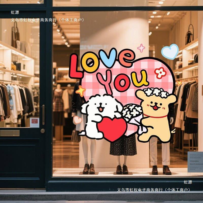 669SJ96T5.20景布置装饰静电门贴服装店橱窗落窗贴地玻璃窗墙面贴