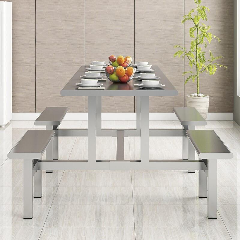 不锈钢桌椅学食校堂餐餐桌椅组合4人6人人8SC188工厂餐厅员工连体