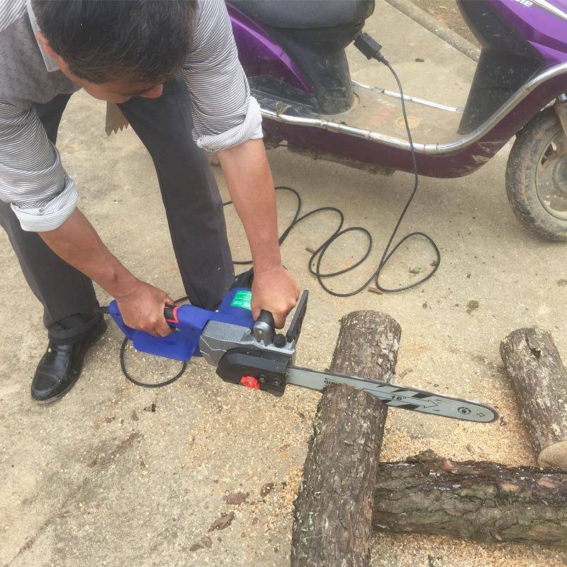 大功充式持电电锯户ZIU外电动伐木锯小型手率链条锯家用锯树