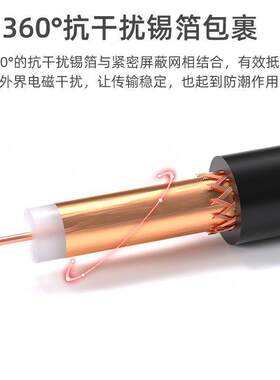 75689铜户外模拟监清75视网频线同轴铜芯显示器控线音频5高电脑3