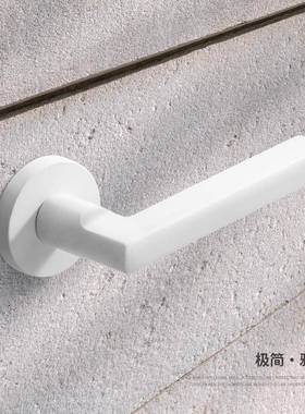 白色门锁室内卧室门锁具家间用简约吸静房音分体锁分体门把磁手房