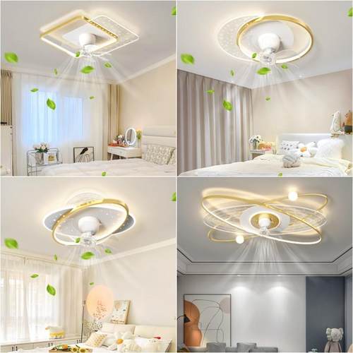 LG917三头led摇头风扇灯客厅厅灯吸顶餐一体吊扇灯家主用卧室电灯