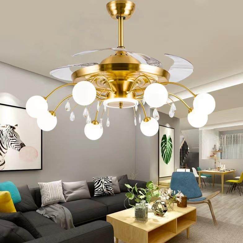 形风扇吊灯轻奢水晶吊扇灯telangs家隐用一体现代简客厅约餐厅电,家装灯饰光源,风扇灯,淘宝优惠券,粉丝福利购,淘宝优惠卷