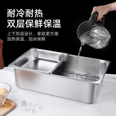 长方形冰粉盒摆展示摊盒小料盒带防尘翻盖保冷保温盒盘GFH托小料