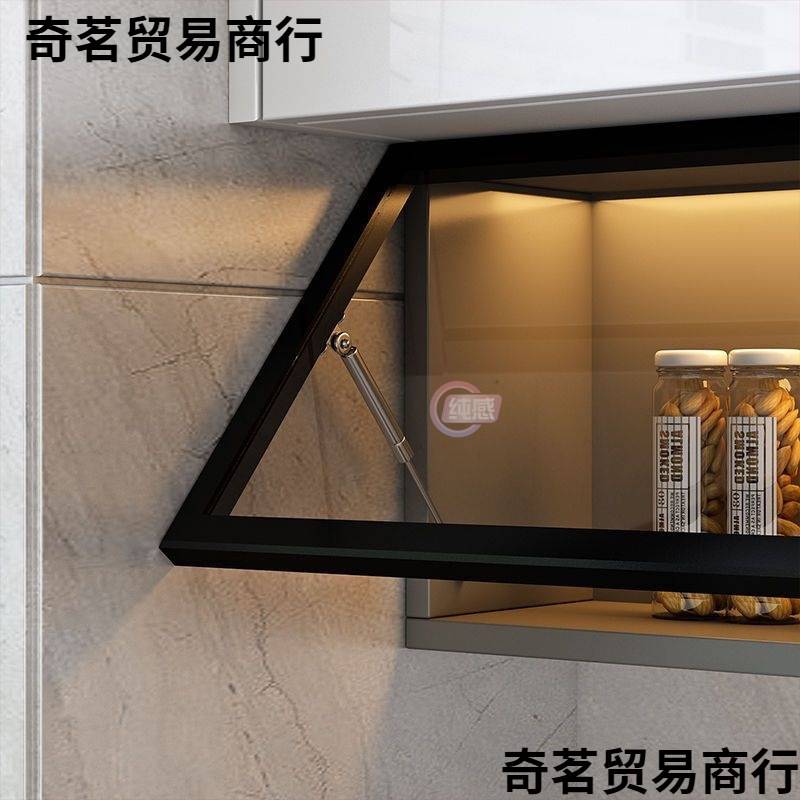 薄小款壁挂柜厨房吊柜下置物架上翻柜油盐收纳盒调料柜带门全封闭