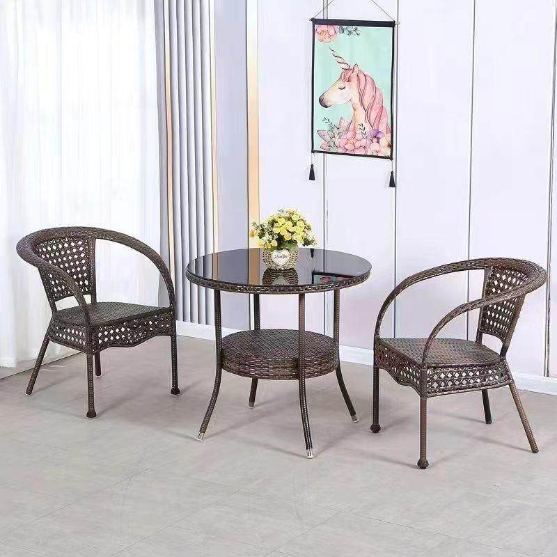 户外藤桌椅庭院茶阳台休闲椅三件套露台室外藤WWN腾椅编椅子小几