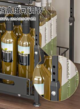 厨房橱柜拉篮水槽置分物架下可调节双层碗碟料收纳RGW调架抽拉式