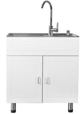 厨房30不钢水槽子USW洗菜锈碗盆单双槽带支架洗衣水池柜储物4一体