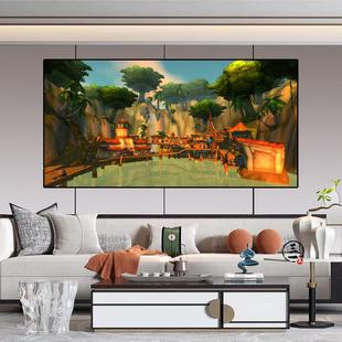 魔兽世界风装饰画画湖畔联镇暴客风城部落盟景厅xwk31xw卧室挂画