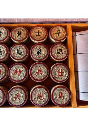 质象9852136棋木黑檀木棋花象梨木象棋木质中国象棋送皮革棋盘